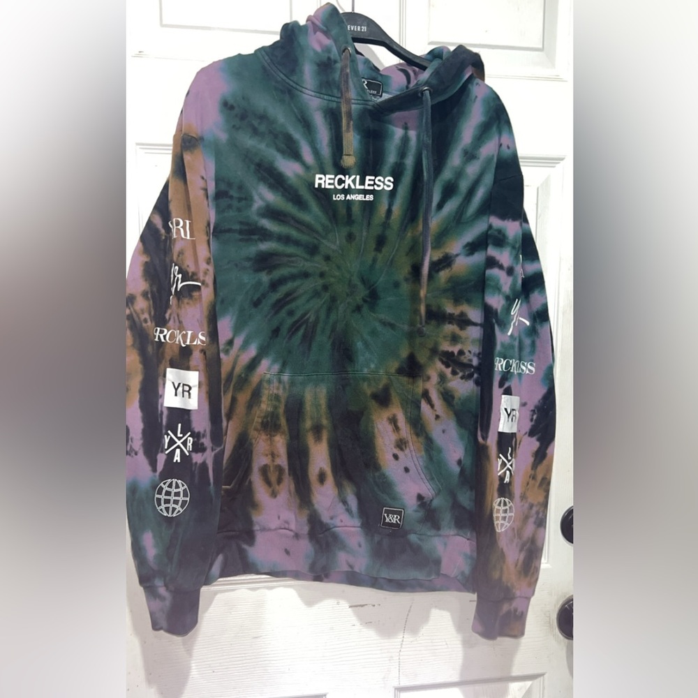 Young and Reckless tie-dye hoodie Size M #tie-dye #y2k